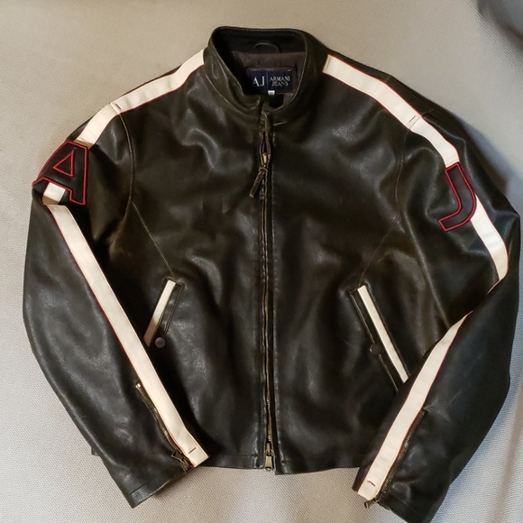 Armani Jeans Faux Leather Jacket. - Picture 1 of 14